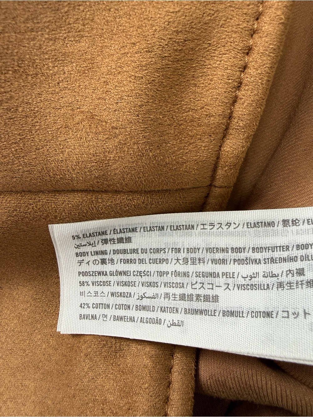 NWT Abercrombie & Fitch Faux Suede Moto Jacket Camel Vegan Leather Size Small - Picture 11 of 14